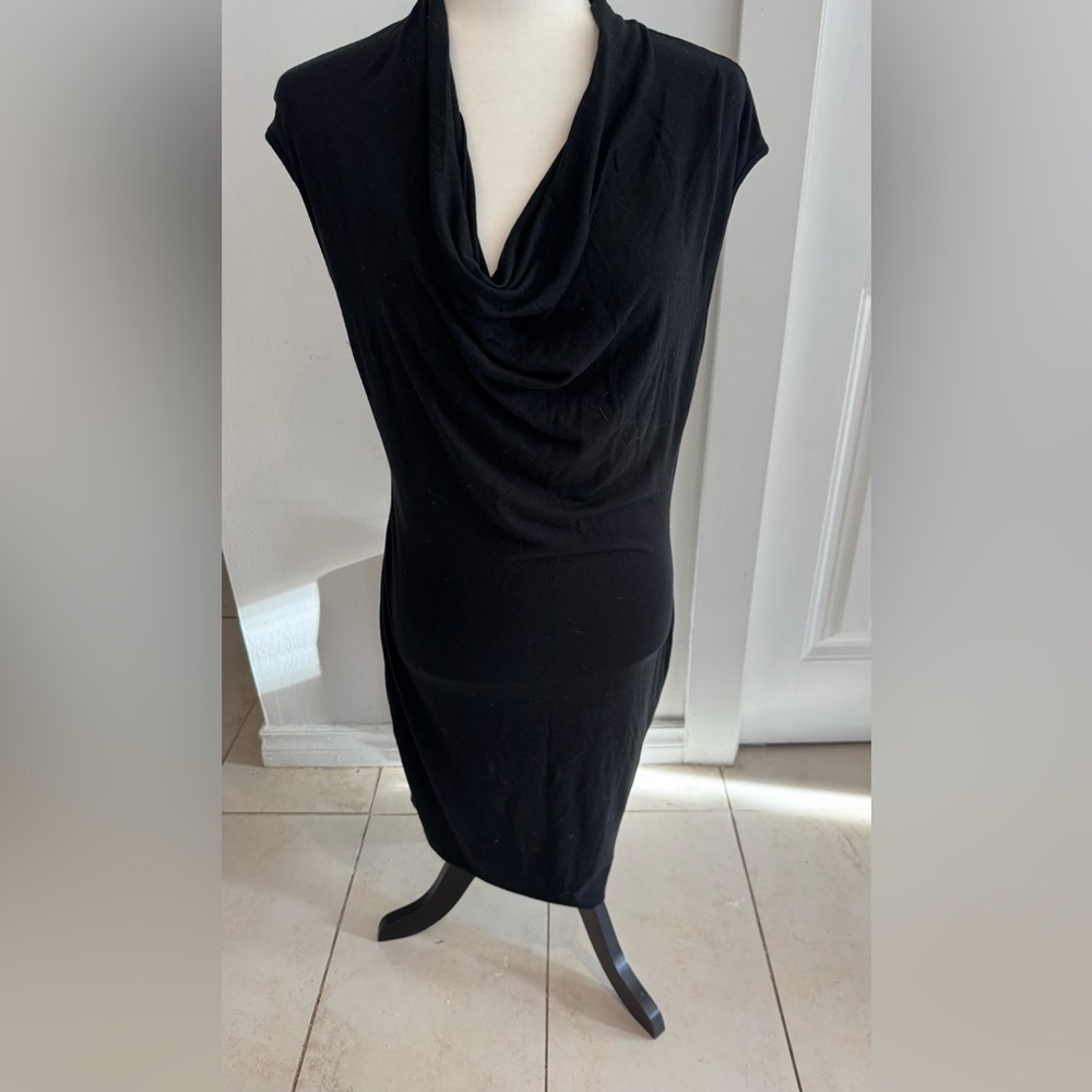 Helmut Lang size L Elegant Black Draped Dress